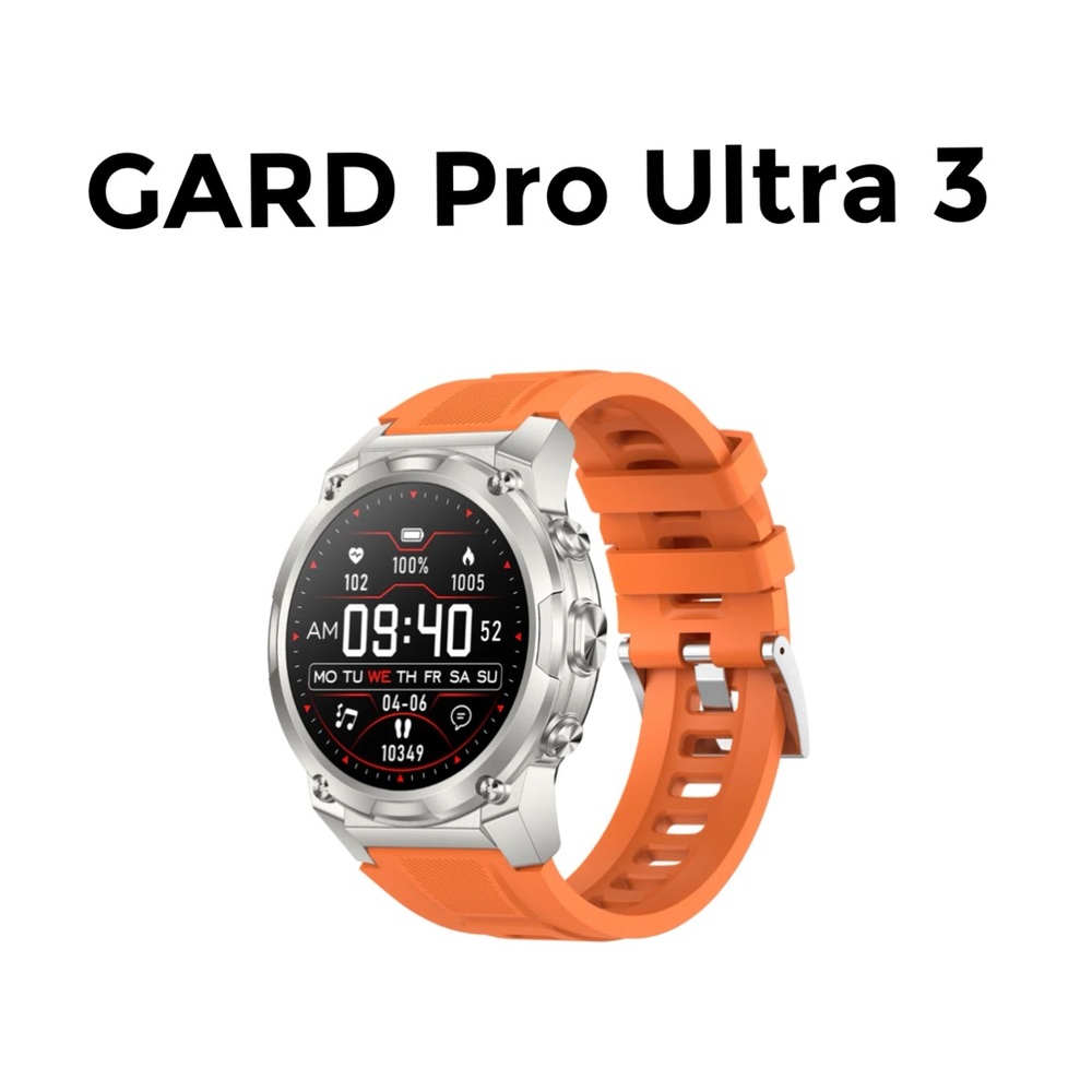 GARD Pro Ultra 3 Smartwatch - Silver and Orange